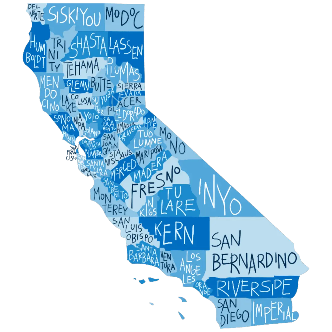 Carte des comtés de Californie